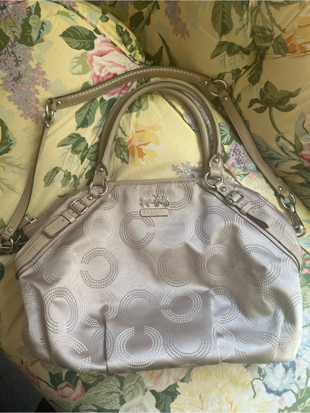 Coach Signature Circle Satchel with Convertible Strap